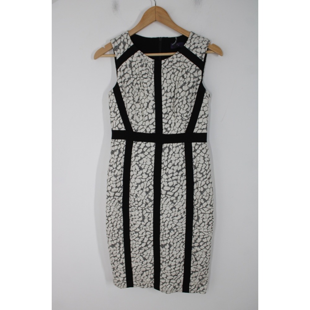 NWT NYDJ 0 Winter White Nora Animal Jacquard Lift Tuck Tank Sheath Dress